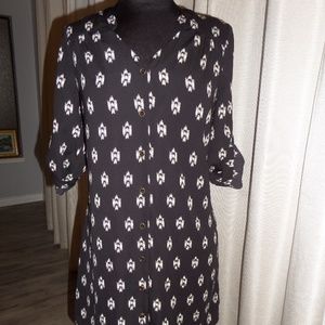 41HAWTHORN  Size XS Black White Long Sleeves DRESS